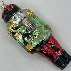 Vintage Oberfrankischer Glas Nussknacker Weihnachtsschmuck Made in Poland orig Karton - Bild 1 von 9