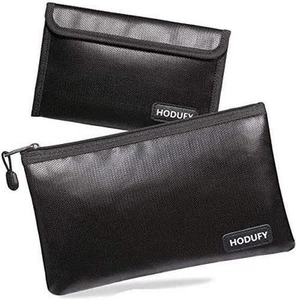 Fireproof Money Bag 10.6"x6.7" & 5"x8" Small Fireproof Bags Passport Safe - Picture 1 of 5