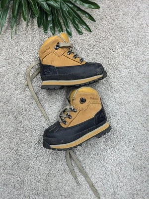 Timberland Botas Zapatos Niño Pequeño Talla 7 Trigo Negro Impermeable Defensor Exterior Foto 1 de 4