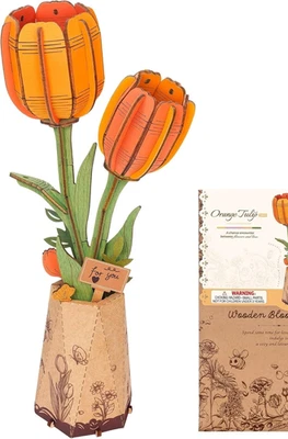 Holz 3D Tulpe Puzzle Blumendekor - Zum Selbermachen Geschenk für Frauen, Tisch Display - Bild 1 von 4