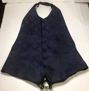 Brandon Michael Tuxedo Tux Open Back Vest Abstract Blue Black One Size Fits All - Picture 1 of 13