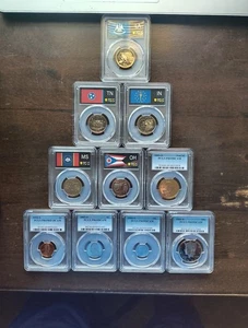 2002s - 10 coin proof set - 5 state 25c,1c,5c,10c,50c,$1 pcgs pr69 dcam in case - Picture 1 of 24