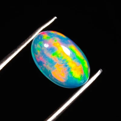 Natura Welo Fire Opal, Ethiopian White Opal, Cabochon For Jewelry Making 1.40 CT - Image 1 of 4