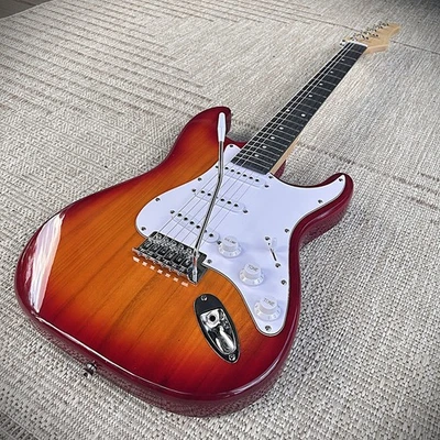 Cherry Sunburst Electric Guitar Package with Gig Bag, S-S-S Pickups, Full-Size - Image 1 of 4