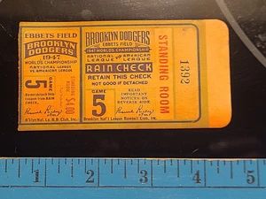 1947 World Series Game 5 Ticket Stub Ebbets Field - Bild 1 von 6