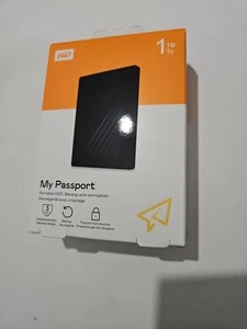 WD 1TB My Passport Black Portable External HDD Storage, PC, Laptop, Xbox & PS - Afbeelding 1 van 2