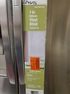 CUT 46" X 72" Hampton Bay White Cordless 1 in. Room Darkening Vinyl Blind - Picture 1 of 1