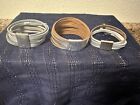 Leather Magnetic Clasp Bracelet Silver   Lot Of 3 Pre Owned Light Wear