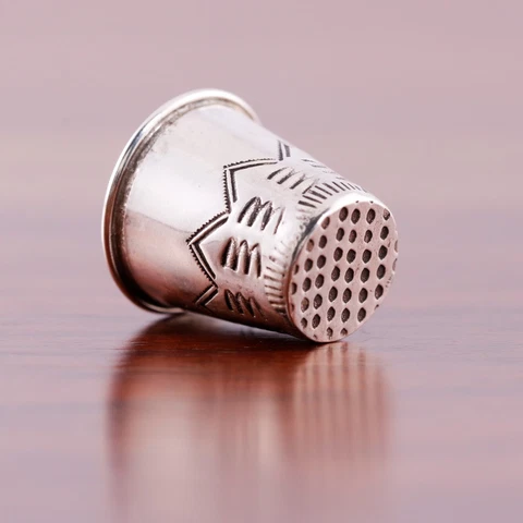 NATIVE AMERICAN STERLING SILVER THIMBLE TRADITIONAL STAMP WORK NO MONOGRAM Cover