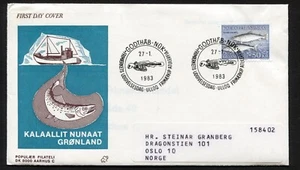 Greenland FDC PF Cachet 1983.01.27. Salmon 50 kroner Fish Single Stamp Z4140 - Picture 1 of 2