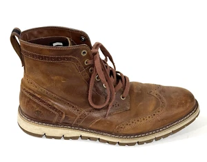 Timberland Britton Hill Boots Mens 11.5 Brown Leather Wingtip Oxford Waterproof - Picture 1 of 15