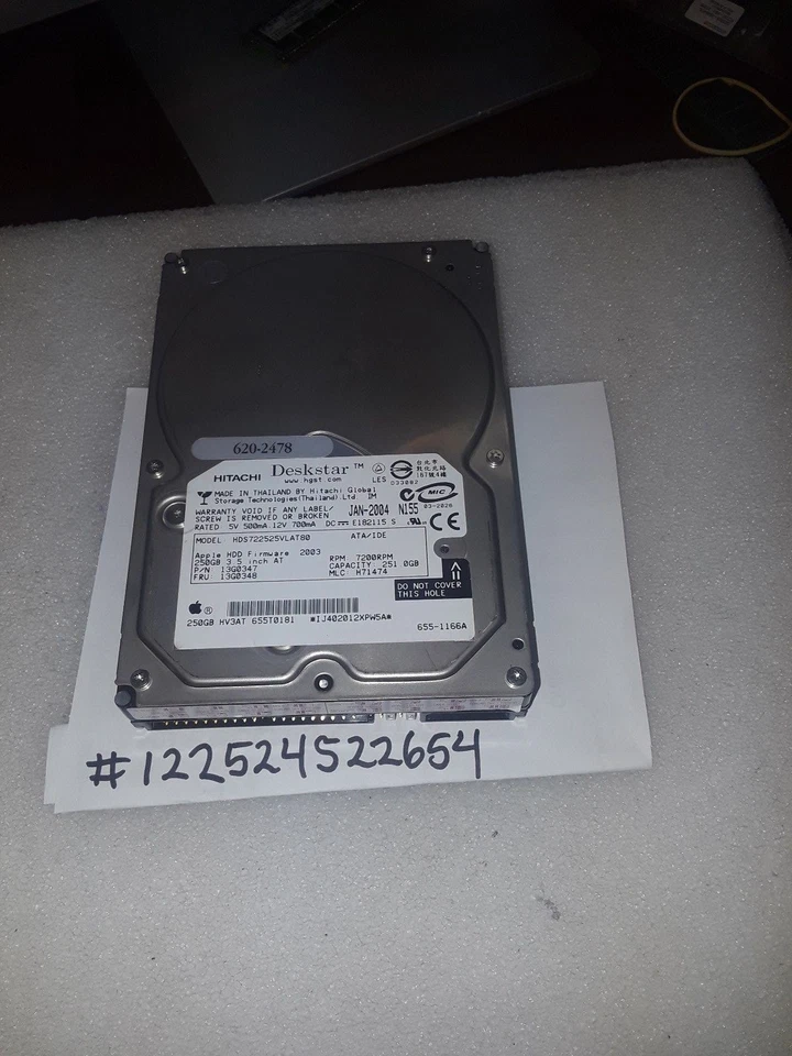Hitachi HDS722525VLAT80 P/N: 13G0347 MLC: BA1103 250GB Apple MAC 620-2478 - Image 1 of 1