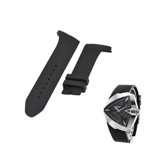Ventura H24655331 24mm Black Rubber Watch Strap For Hamilton - Picture 1 of 7