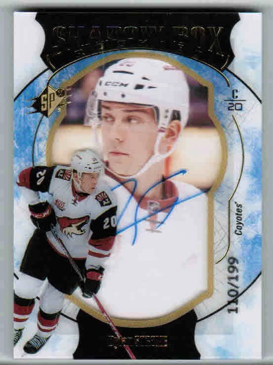 16/17 UD SPX DYLAN STROME #64 SHADOW BOX ROOKIES RC AUTO /199 ARIZONA COYOTES - Image 1 of 1