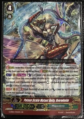 CARDFIGHT VANGUARD POISON SICKLE MUTANT DEITY OVERWHELM G-EB02/002EN GR - Image 1 of 3