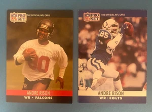 Andre Rison Rookie Card Lot (2) Pro Set RC Colts Falcons S581 - Picture 1 of 2