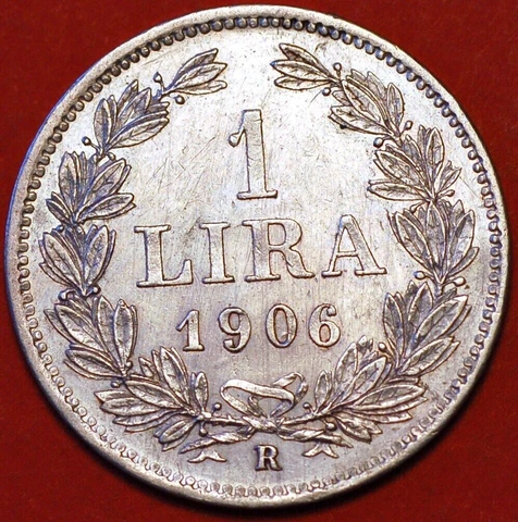1906 1 lire silver San Marino UNC conditions Italy KM# 4 Cover