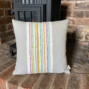 1053. Cosmos Stripe Cosmopolitan Linen/cotton blend Cushion Cover - Picture 1 of 3
