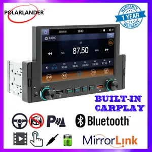 6.2" Single 1 Din Car Stereo Radio Android/CarPlay Bluetooth Player Touch Screen - Picture 1 of 12