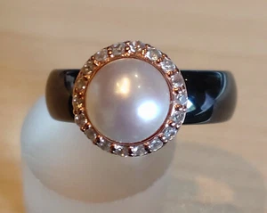 Mabe Perle & Zirkon Designer Keramikring von Kerstin Michaelsen 925/- Silber - Bild 1 von 15