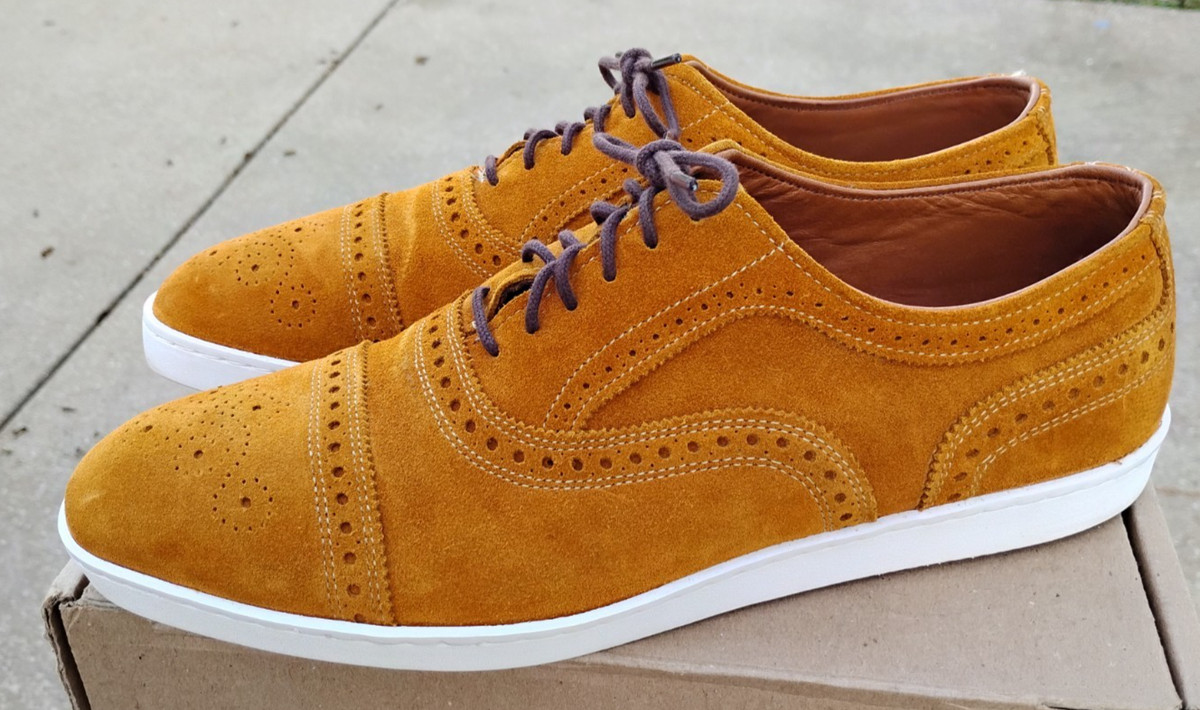 Allen Edmonds 5100 Strand Oxford Cap Toe Dress Sneaker 10.5D Gold Brown New Allen Edmonds Dress Shoes for Men for sale | eBay main image 3