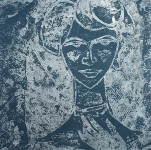 Vintage woman portrait expressionist print - Picture 1 of 9