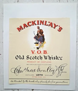 Original Vintage Mackynlay's V.O.B. Sammleretikett Alter Scotch Whisky - Bild 1 von 1