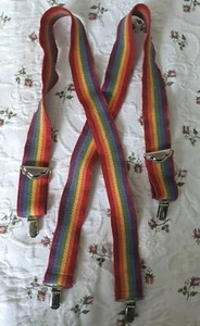 Vintage Rainbow Suspenders Made In West Germany - Picture 1 of 10