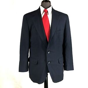 C & R Clothiers mens navy blue worsted wool blazer jacket sport coat 40R