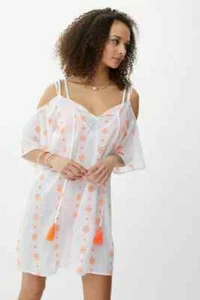 Debenhams Women's Broderie Cold Shoulder Mini Dress in Size 8/10 - Picture 1 of 5