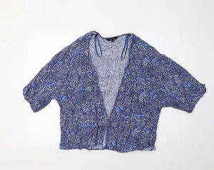 New Look Womens Blue Paisley Overcoat Blazer Size 12 - Picture 1 of 12