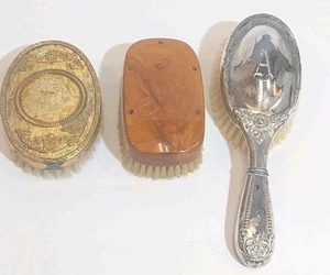 3 Vintage Bürsten Mohawk römische Kriegerszene filigran Pferdehaarbürste (BESCHÄDIGT) - Bild 1 von 20