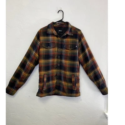 Marmot Mens Flannel Shirt Jacket Button Front Plaid Sherpa Lined Size Small - Image 1 of 4