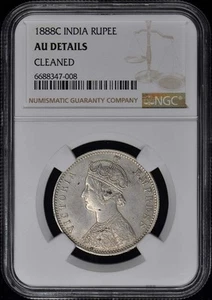 1888C INDIA RUPEE NGC AU Details - Picture 1 of 2