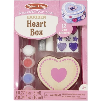 3 Pack - Melissa & Doug Decorate-Your-Own Wooden Chest-Heart - MDCHEST-8850 - Bild 1 von 4