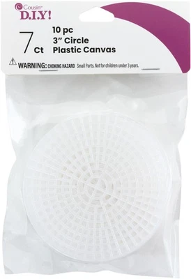CousinDIY Plastic Canvas Shape 7 Count 3" 10/Pkg-Circle Clear