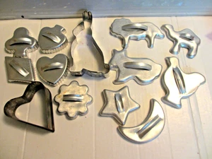Cookie Cutters Lot of 13 Heart from 1940s, Aluminum Vintage Variety from 1980s - Picture 1 of 9
