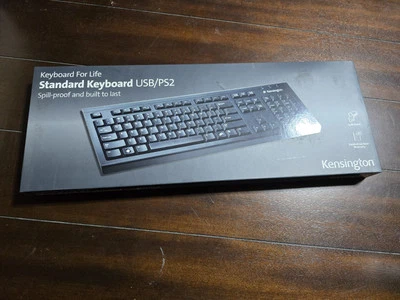 Kensington Black Spill Proof Built To Last Standard Keyboard For Life USB/PS2 - Image 1 of 2