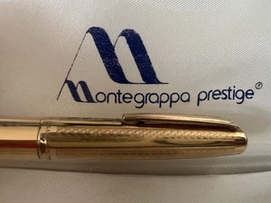 🔴 MONTEGRAPPA penna stilografica laminata oro pistone pennino ORO 14KT M - Imagen 1 de 13