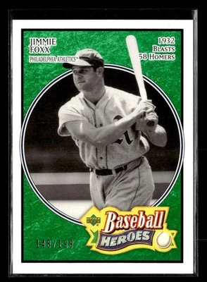2005 Upper Deck Baseball Heroes Jimmie Foxx Emerald /199 #131 Athletics UX715 - Image 1 of 2