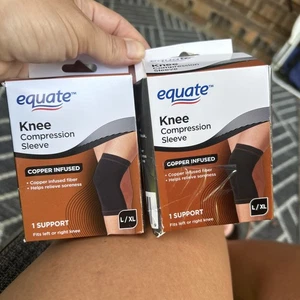 Manicotto supporto ginocchio infuso rame Equate Large/Extra Large unisex - Foto 1 di 1