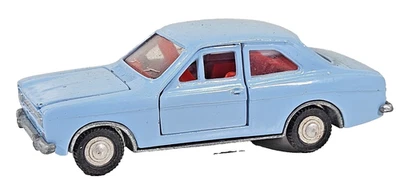 Dinky Toys 168 Ford Escort Mark 1 Vintage Diecast Model OO Gauge Light Blue Car. - Image 1 of 4