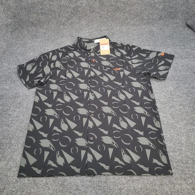 Camisa polo masculina Texas Longhorns grande preta cinza NCAA Nike Dri Fit botão para cima 05 - Imagem 1 de 4