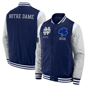 Men's Fanatics Navy Notre Dame Fighting Irish Elements-Elite Full-Snap Jacket - Picture 1 of 8