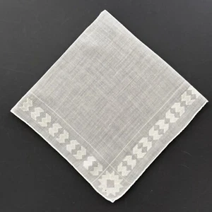 Vtg White Wedding Bride Handkerchief Hand Rolled Cottage Core Granny Hand Rolled - Picture 1 of 5