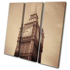 Architektur Big Ben London City HÖHEN LEINWAND WANDBILD Bild Druck VA - Bild 1 von 1