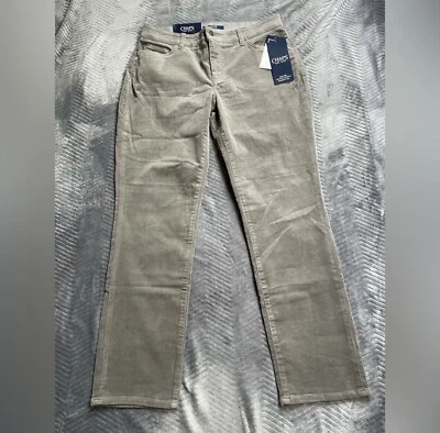 Pantalones Chaps 10P Nuevos con Etiquetas Pana Ajuste Forma Esculpido Adelgazante Gris Comodidad Cintura Foto 1 de 4