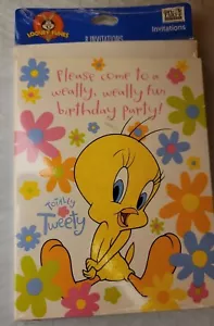 Totally Tweety Bird Party Invitations & Envelopes 8 ct Looney Tunes Birthday - Picture 1 of 1