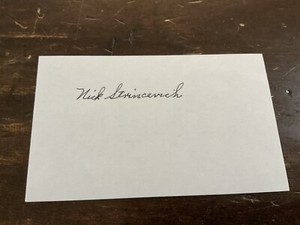 Nick Strincevich (d. 2011) signed auto 3x5 index card Baseball Player 1940 Debut