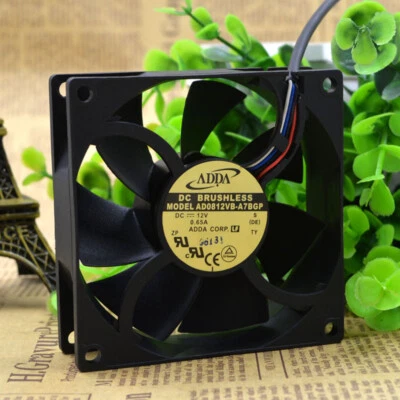 ADDA 8025 8cm DC12V 0.65A AD0812VB-A7BGP Industrial Cooling Fan High Air Volume - Image 1 of 4